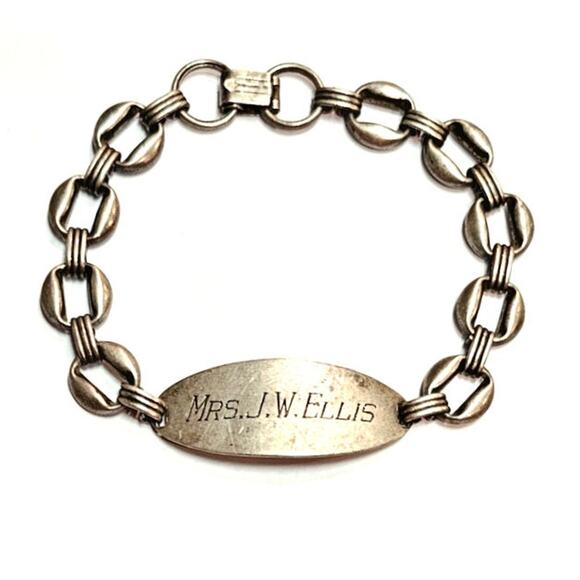 Sterling Silver WWII Sweetheart Bracelet, US Navy Captain, 1940s - Picture 2 of 4